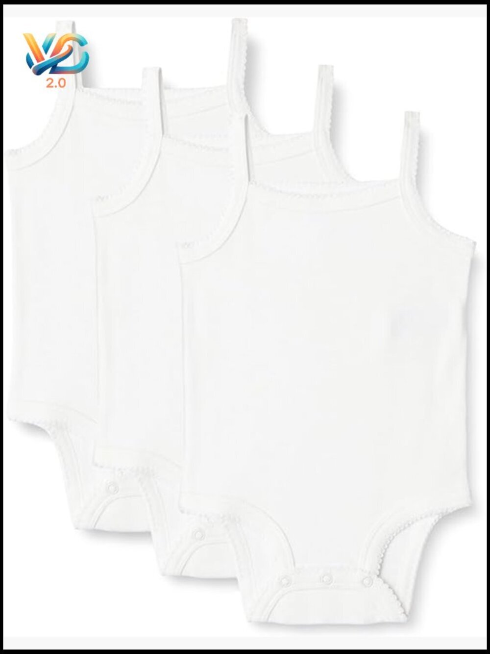 3-Pack Sleeveless Bodysuits Cotton Crew Neck Pull On Baby Baby Girls